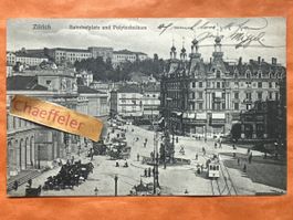 Zürich, Bahnhofplatz und Polytechnikum um 1921