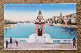 Basel  Käppeli auf der mittl. Rheinbrücke 1923