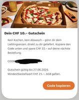 10 CHF Just Eat Gutschein - nur noch heute gültig!!!