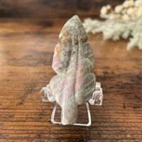 ✲ Labradorit Feder Skulptur ✲ 17g / 58mm mit Sunset Flash