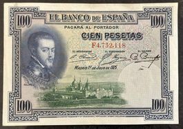 Alte 100 Peseten Note von 1925 - Sammlerstück Spanien