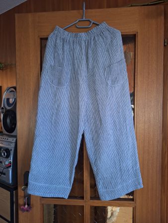 Hopsack Hose gestreift weit geschnitten neu mit Etikett