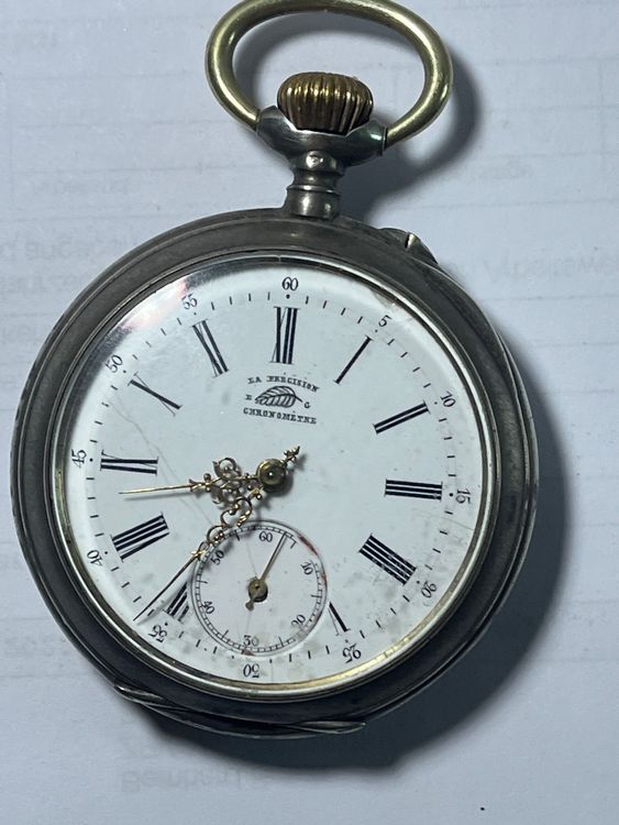 Alte Taschenuhr La Precision Chronometre, Handaufzug (Defekt) in