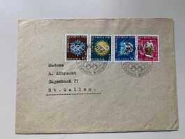 Lettre série Olympia Jeux 1948 St-Moritz