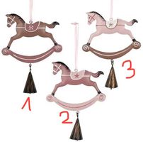Baumschmuck Schaukelpferde mit Glocken 14,5cm Metall