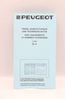 Peugeot Preise, Ausstattungen,Technische Daten Prospekt 1984