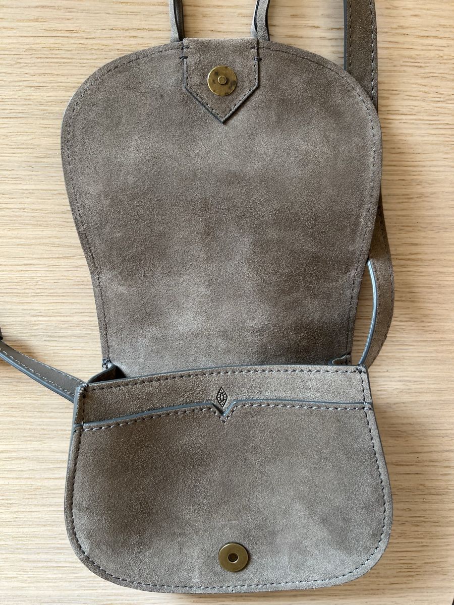Ba&Sh Borse da donna: Sac Ba&sh en daim gris taupe – Usato da Genève venduto da Chi1206 9
