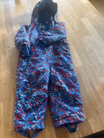 Kinder SchneeAnzug blau rot Grösse 86/92 