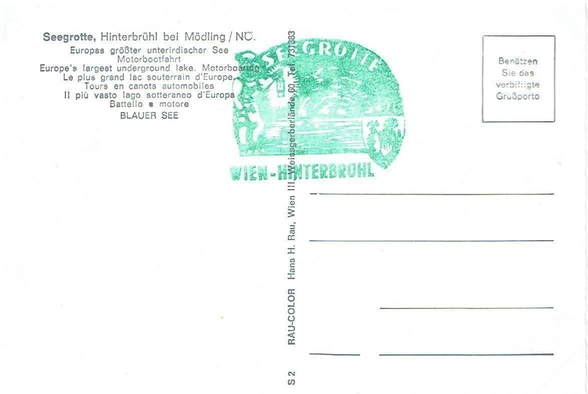 Cartoline postali: Seegrotte, Hinterbühl NÖ – Usato da Flims - Dorf venduto da Stagediver 1