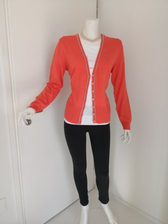 🤩COLLEGE-STYLE STRICK-JACKE ORANGE WEICH GRAUEM RAND