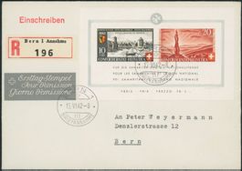 1942 - Pro Patria - Block - Ersttagsbrief FDC ET