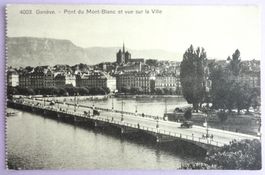 Genève - Pont du Mt-Blanc et vue sur la Ville