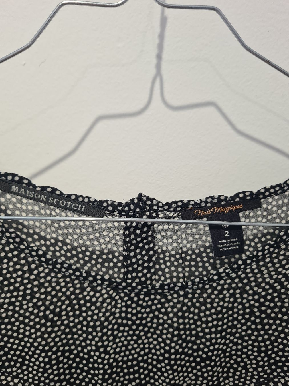 Maison Scotch Camicette: Damen Bluse Maison Scotch Punkte Schwarz Grösse 2  – Usato da Adligenswil venduto da FriedasWelt 1
