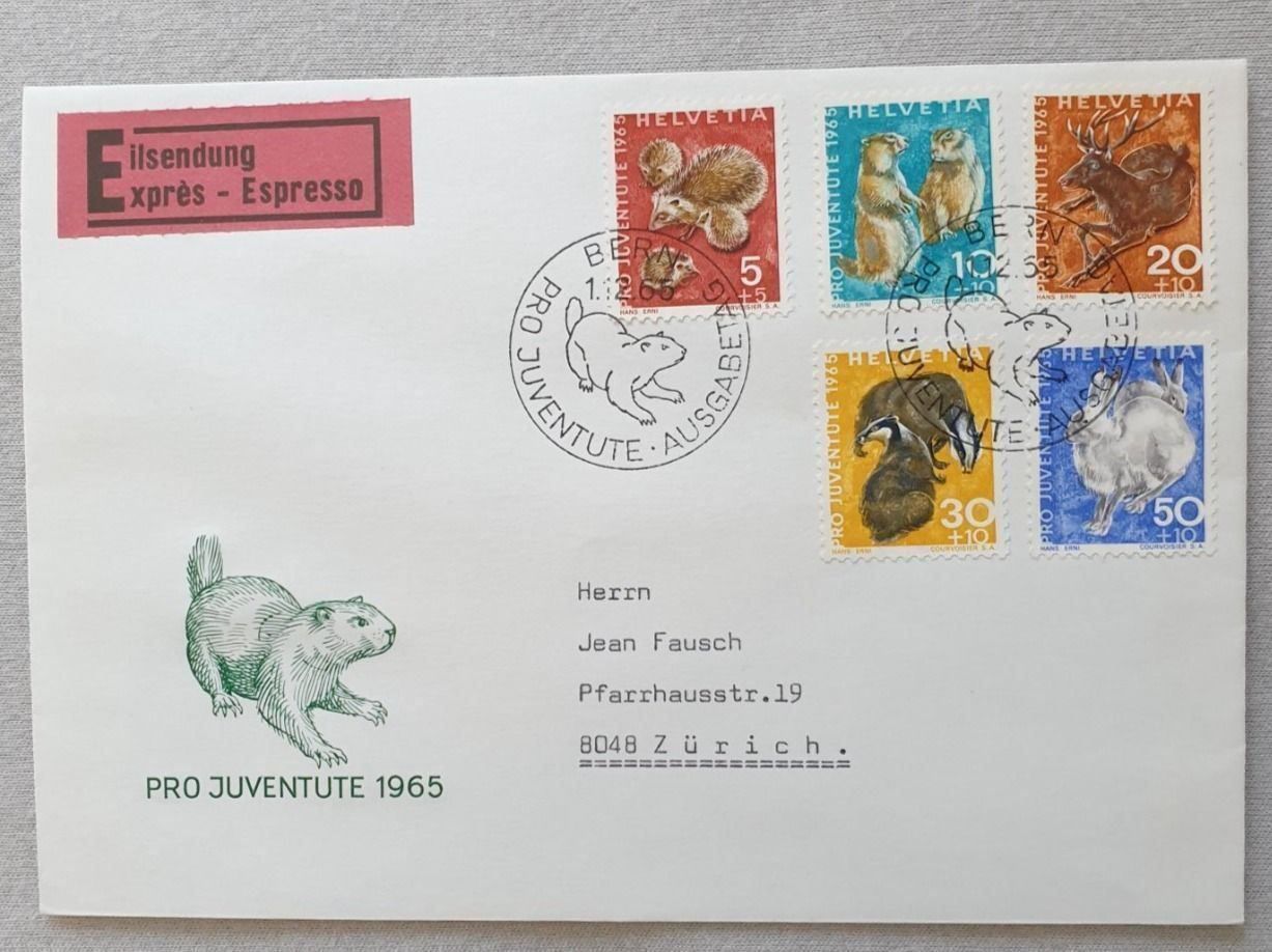 Tutti i francobolli: (12)   Pro Juventute 1965 mit ET Stempel – Usato da Schwarzhäusern venduto da Inot3