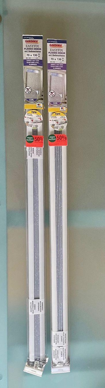 Tende da sole: 2 GARDINIA EASYFIX PLISSEE DEKOR 70x130cm – Nuovo (secondo la descrizione) da Dietlikon venduto da detscha01 1
