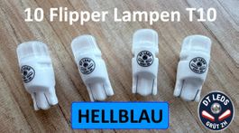 10x T10 LED Lampen Hellblau 6.3V – 2 LEDs – 70 Lumen