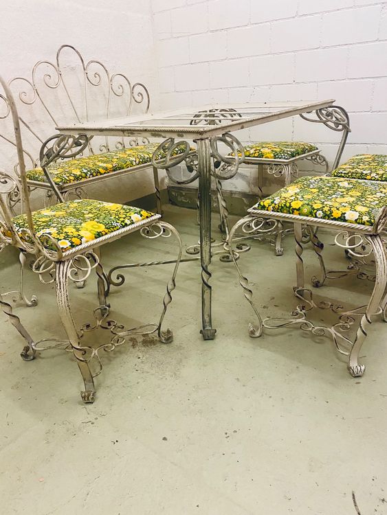Vintage Metall Garten Sitzgruppe Kaufen auf Ricardo