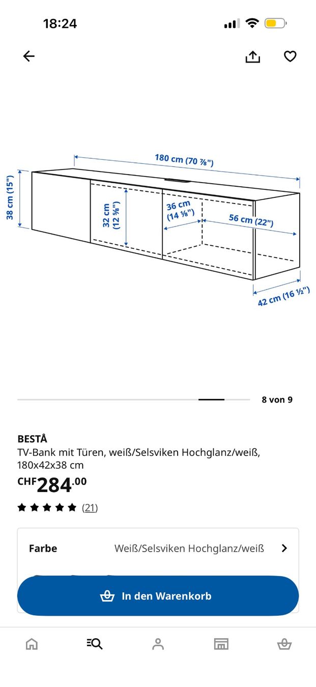 Ikea Mobili TV: Besta TV-Bank – Usato da Schaffhausen venduto da ERN58 3