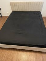 Modern Queen Bed Frame - Beige Velvet 