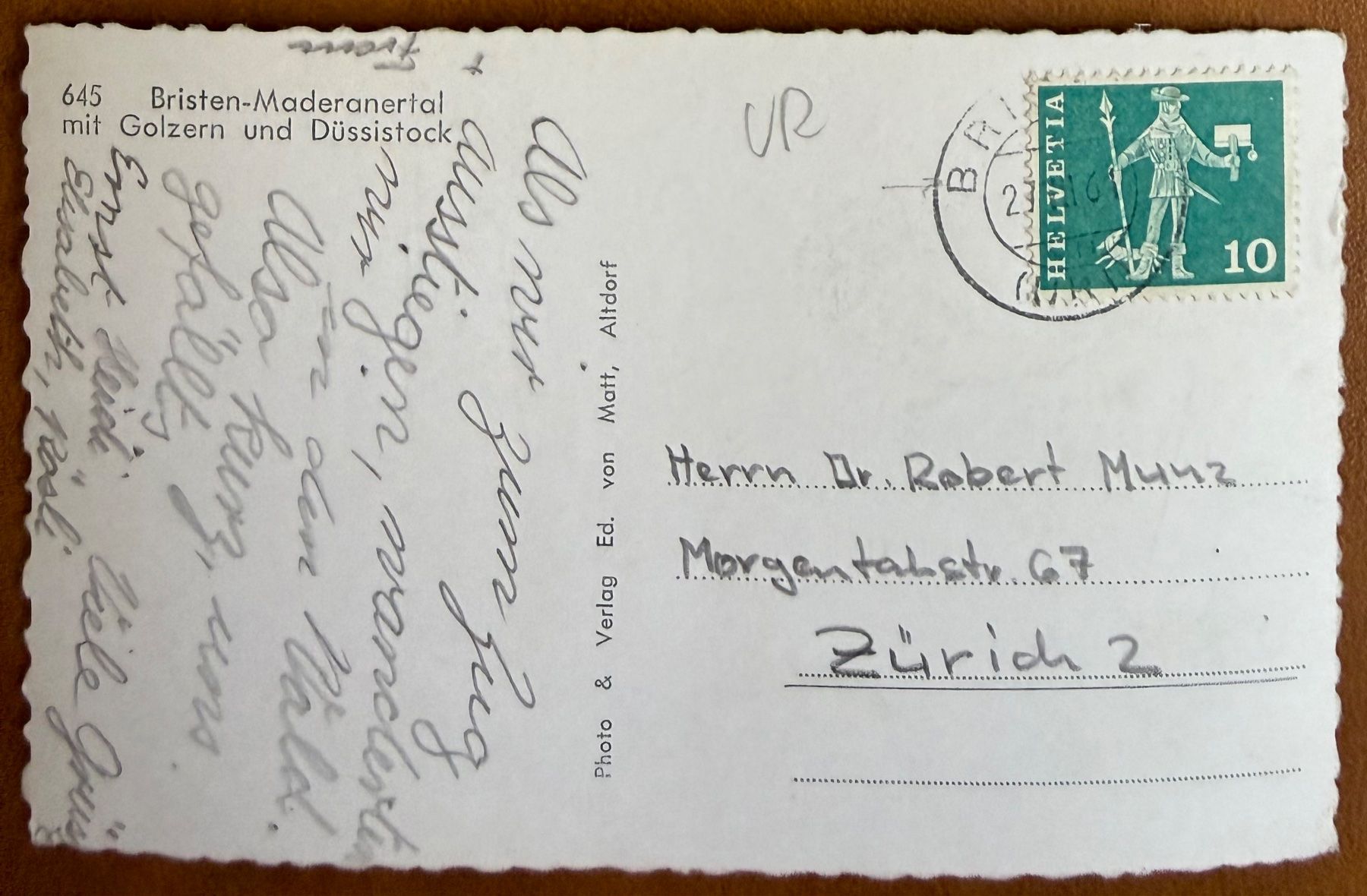 Cartoline postali: Bristen - Maderanertal 1961 – Usato da Lutry venduto da Ediego 1