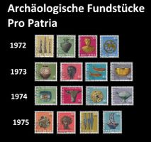 Archäologie, 1972-75 Pro Patria, komplette Serien gestempelt