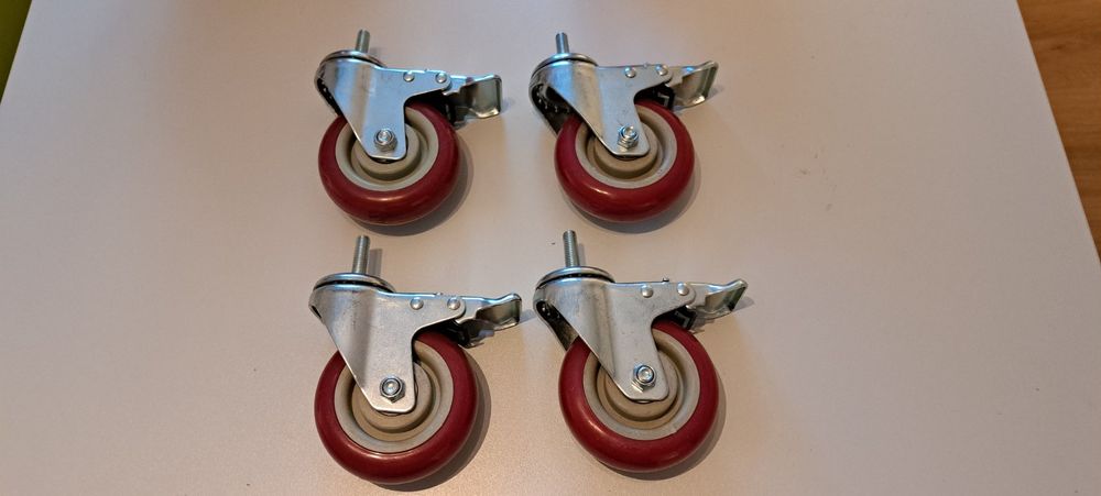 4 Rollen Mit Bremse M8×25mm - Transportrollen Bis 200kg, Geräuschlos