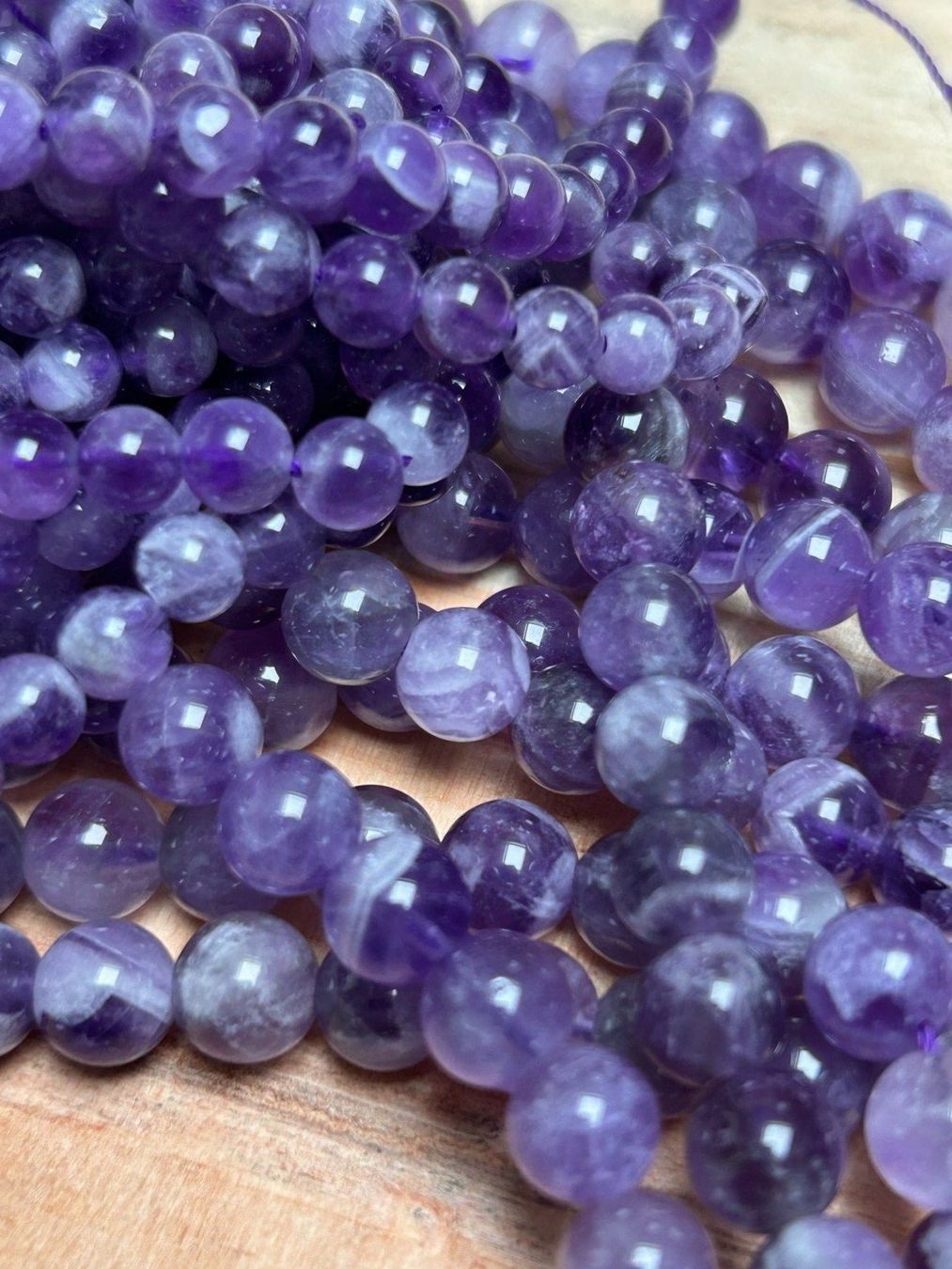 Minerali & Pietre curative: Strang echte dream amethyst Kugeln / stone beads 8 mm – Nuovo (secondo la descrizione) da Niederrohrdorf venduto da Ytobi 1