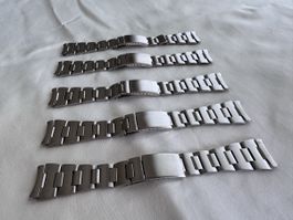 5 x Watch Straps Stainless Steel 22mm Diver Style