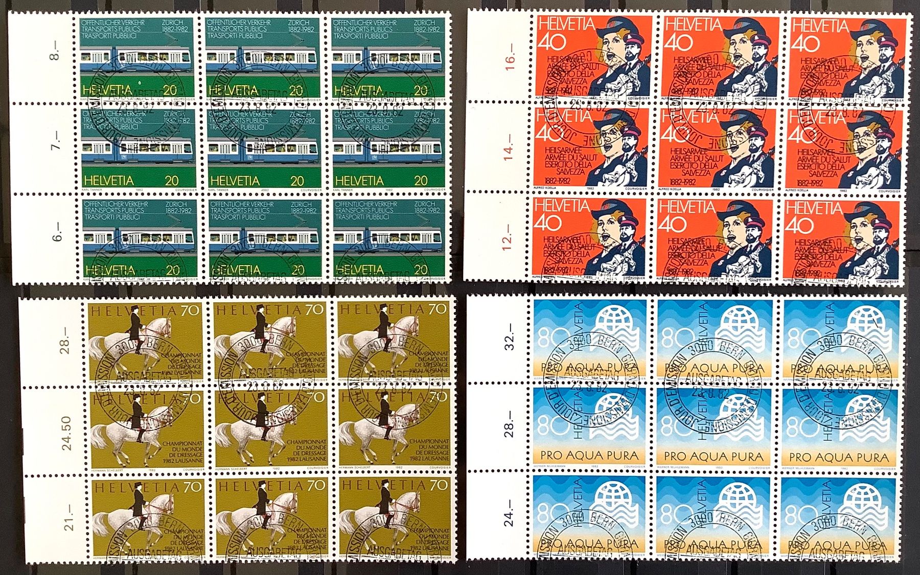 Alle Briefmarken: 1982 Sondermarken 9er Block Satz ET – Neu (gemäss Beschreibung) aus Liestal von Skunk02
