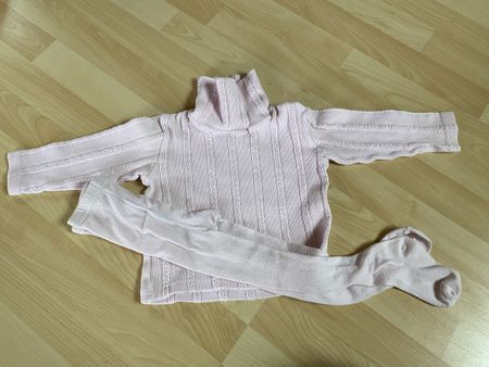 Mädchen Set: Süsser Pulli & Strumpfhose, Gr. 98/104
