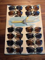 Air France 12 Vintage Sonnenbrillen Set Werbeschild 60 Jh.