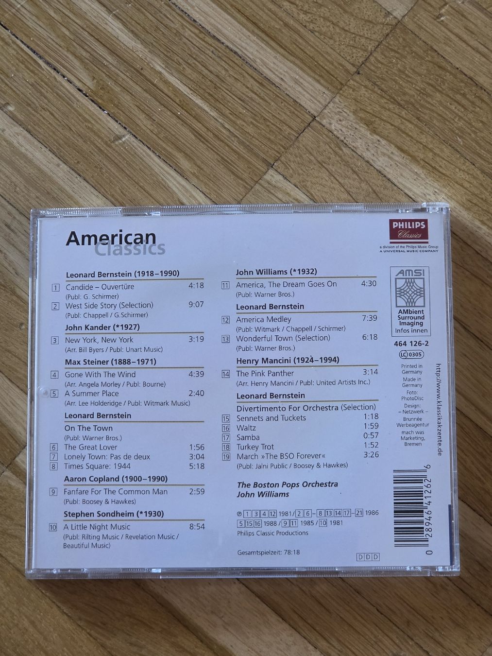 CD: CD: American Classics – John Williams, Bernstein, Copland – Usato da Aesch BL venduto da immon 1