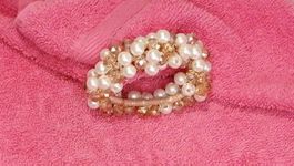 Scrunchie Haarband aus Steinchen und Perlen