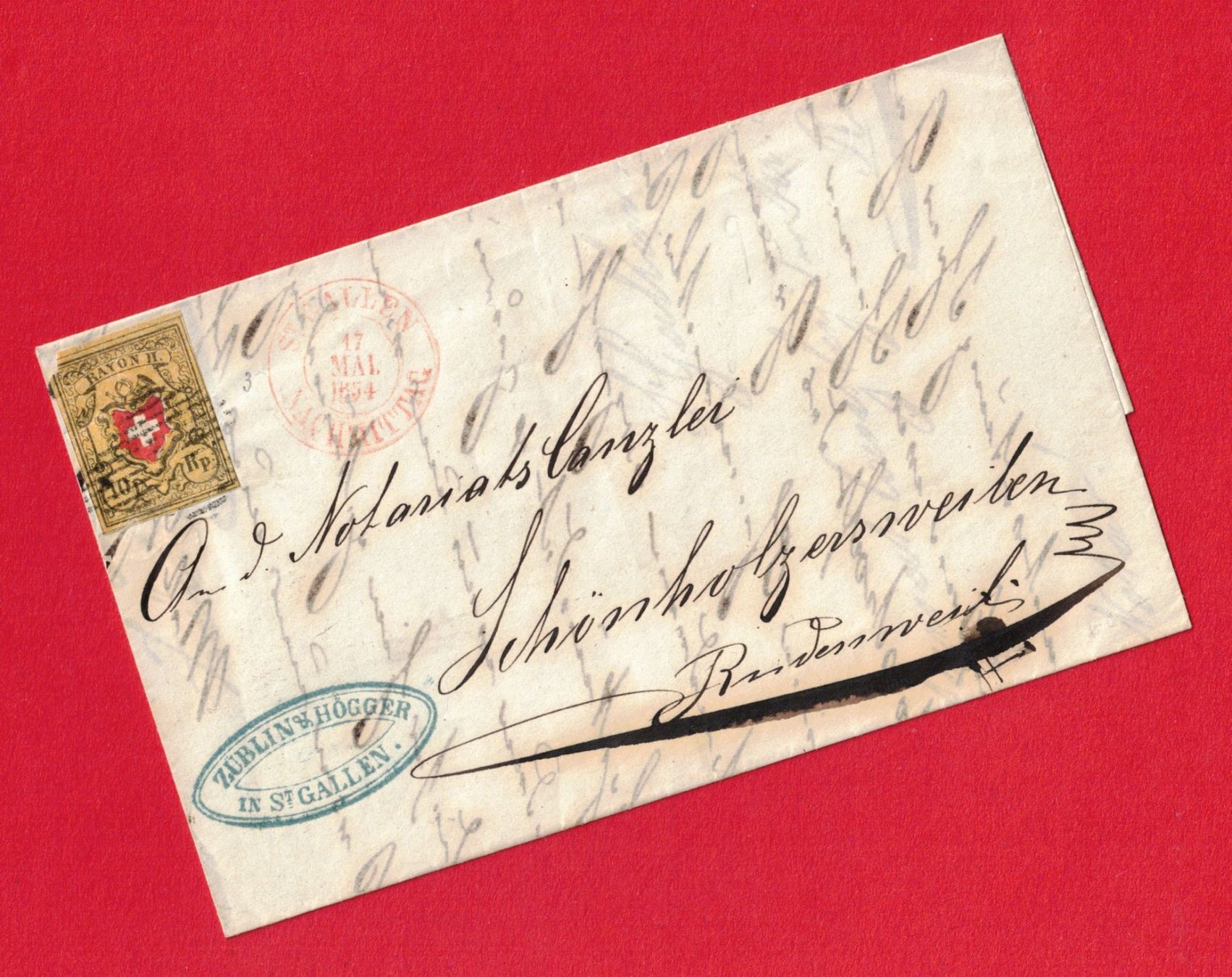 Alle Briefmarken: Rayon II Faltbrief von 1854 – Gebraucht aus Laufenburg von Chris01032