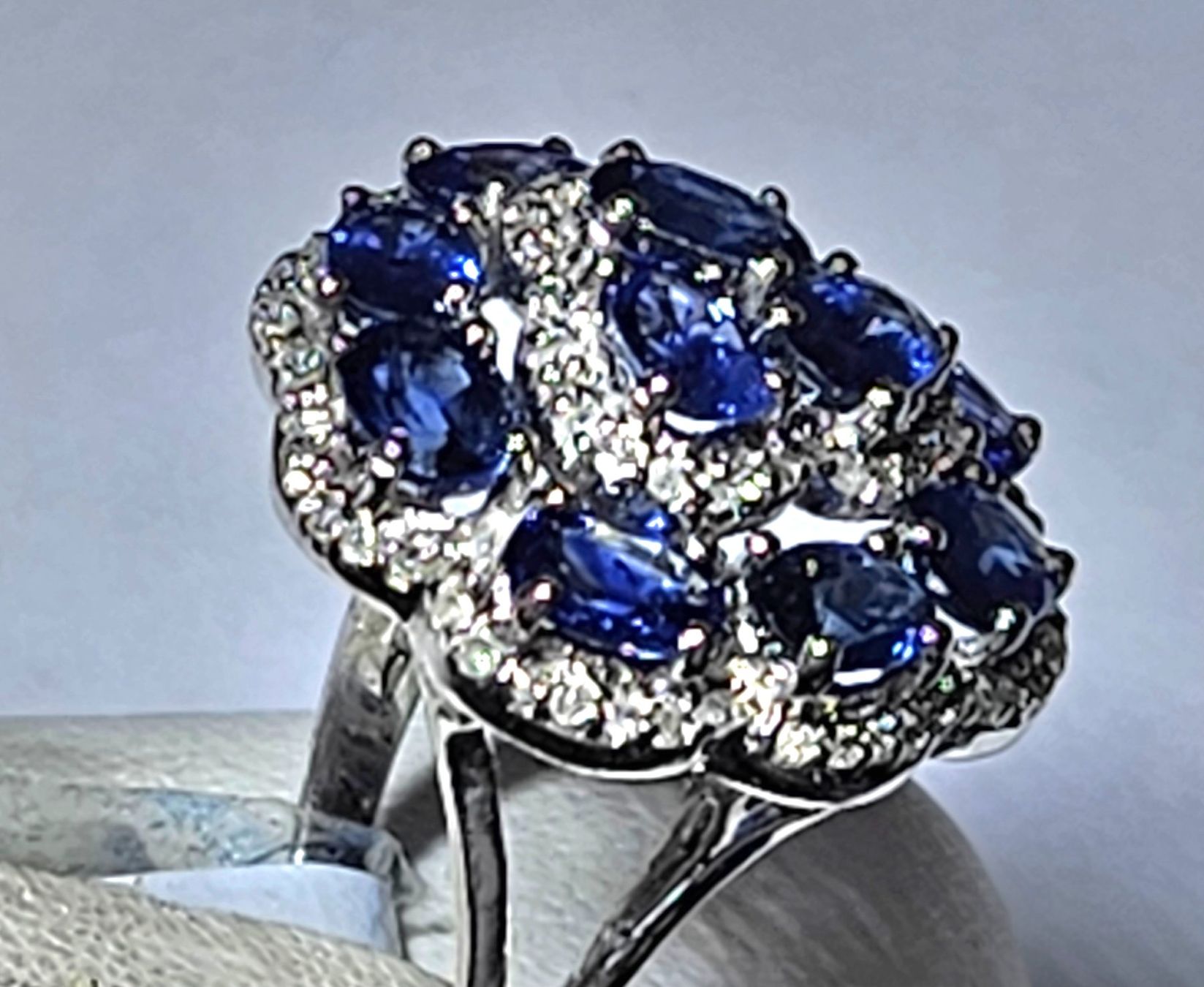 Anelli: Kyanite und Diamanten Fingerring – Nuovo (secondo la descrizione) da Zürich venduto da Bieter04 5