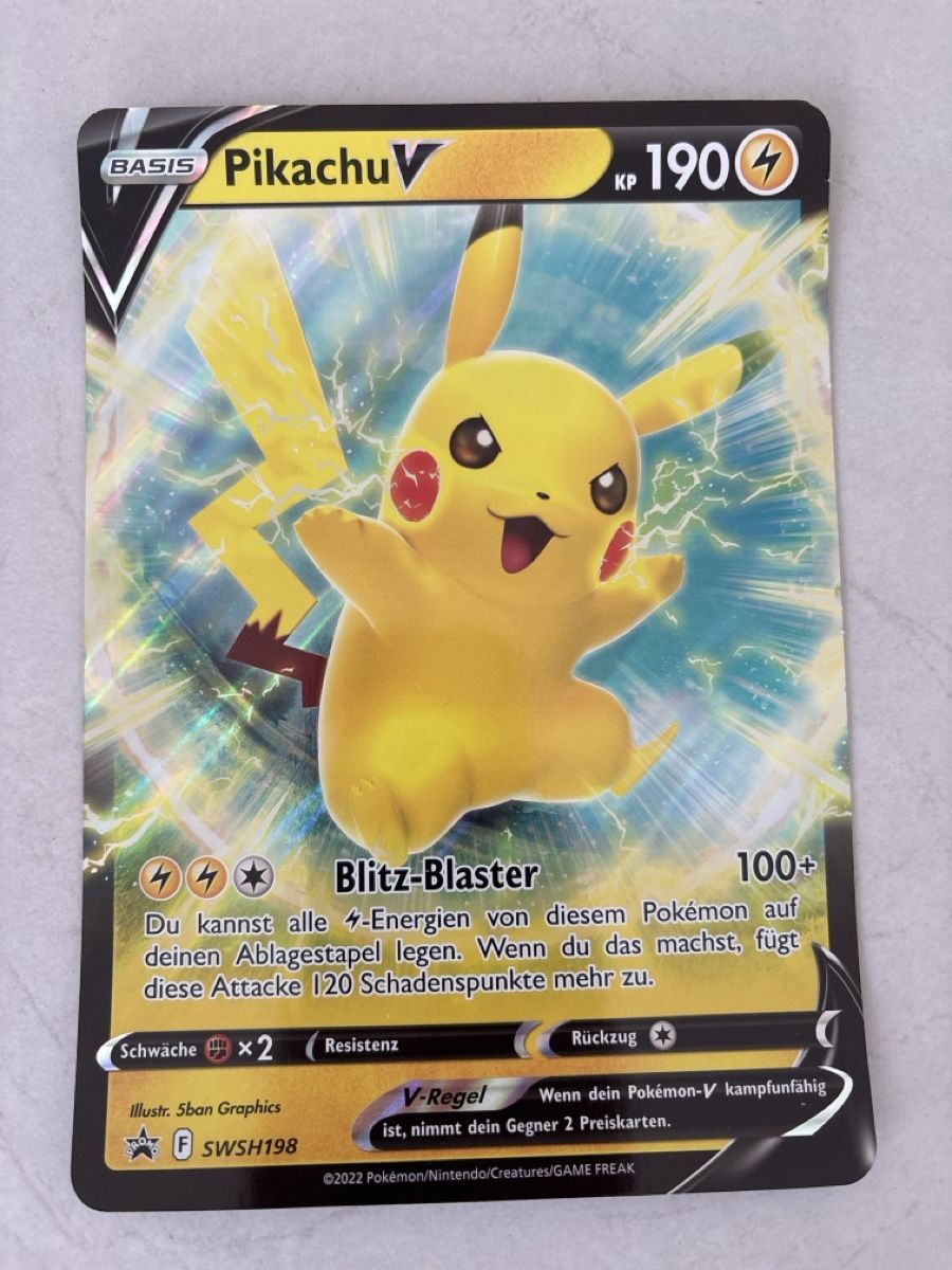 Pokémon Carte collezionabili: Basis Pikachu V Blitz-Blaster 190 KP, gross – Usato da Niederweningen venduto da Brude
