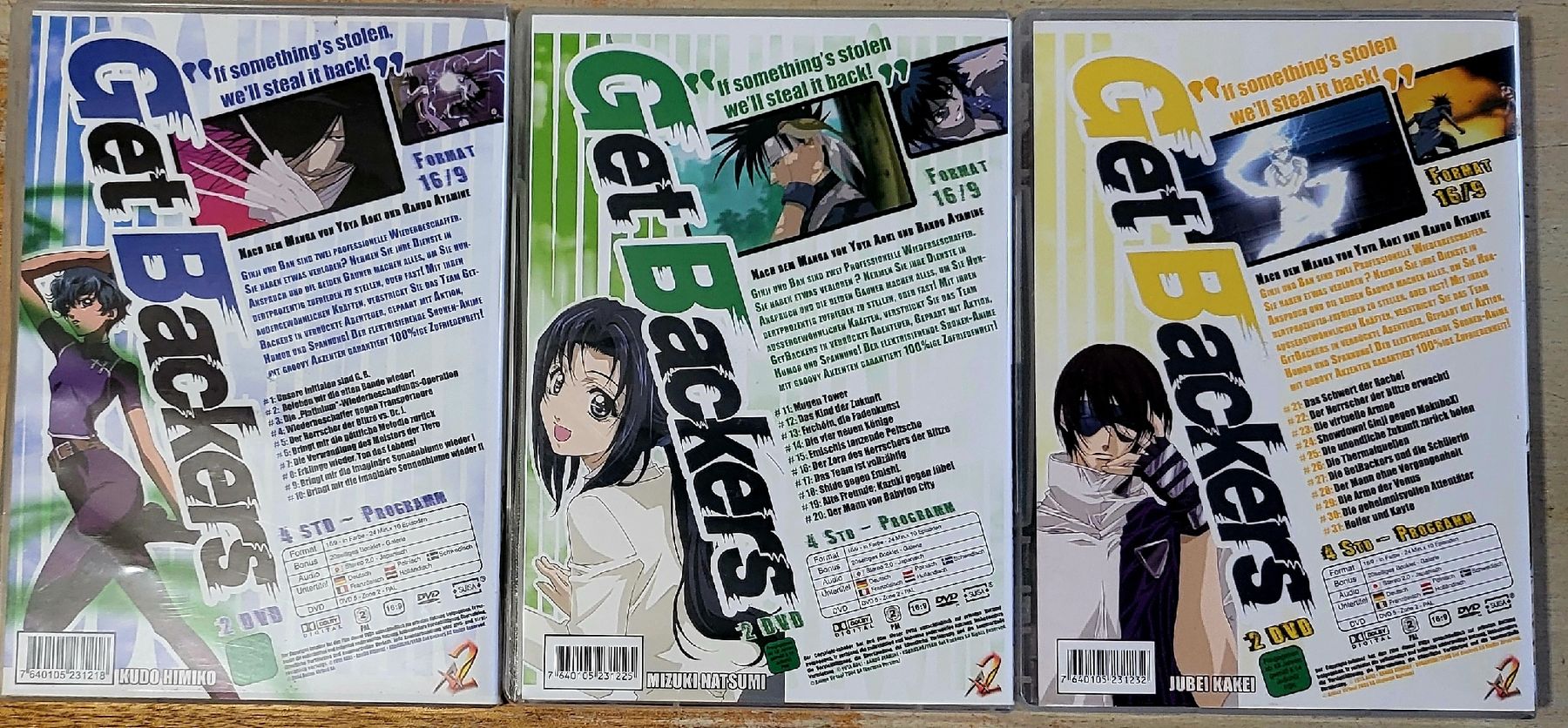 Tutti i DVDs: DVD animé  Get Backers  missions 1 à 6 – Usato da Montet (Glâne) venduto da KOADA 1