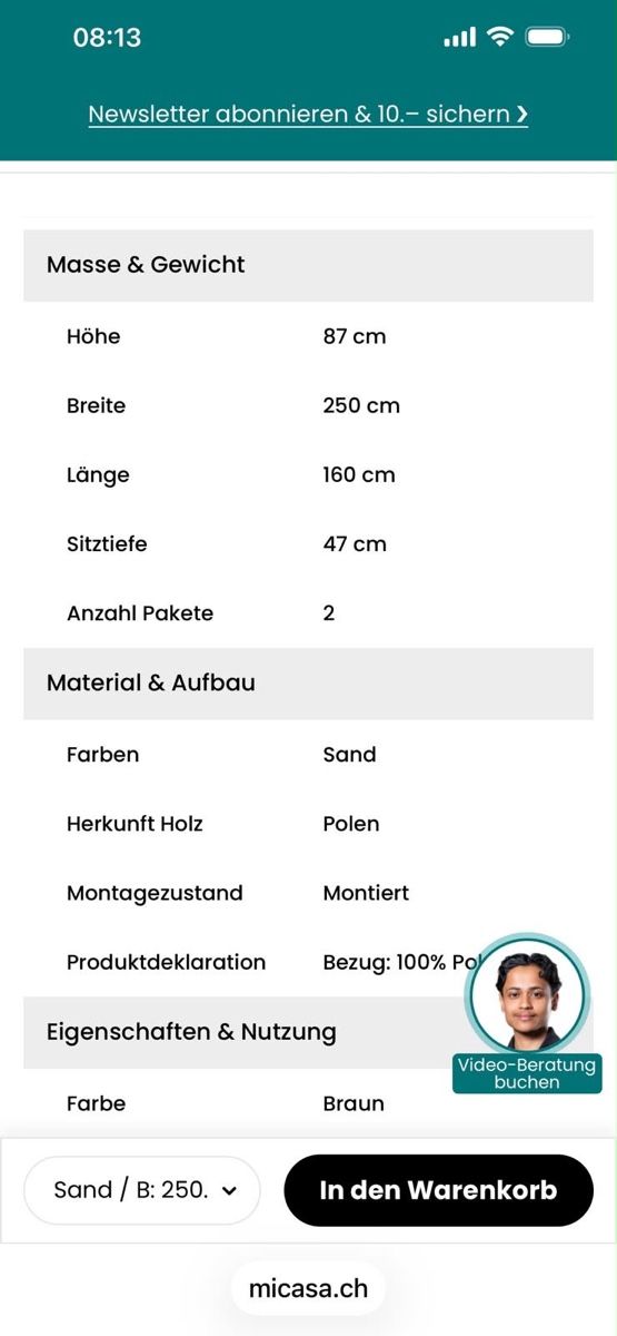 Divani: Ecksofa, Schlafsofa grau (Abholung Muralto!) – Usato da Wädenswil venduto da stu_gk 2