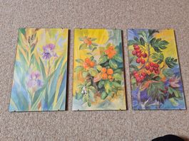 Set mit 3 Aquarellen
