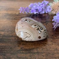 ✲ Seidenachat Handschmeichler ✲ 71g / 54mm Silk Agate Stein