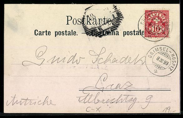Cartoline postali: Litho Grimsel, Fluss, Ortspartie und Was – Usato da Berlin venduto da bartko-reher 1