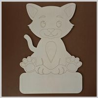 Geburtstafel Katze - Holztafel zum bemalen
