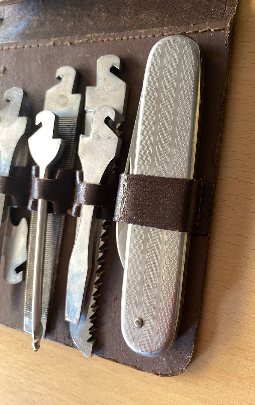 Coltelli tascabile: Solinger Taschenmesser Set im Etui Leder Vintage – Usato da Winterthur venduto da Pedebe 3