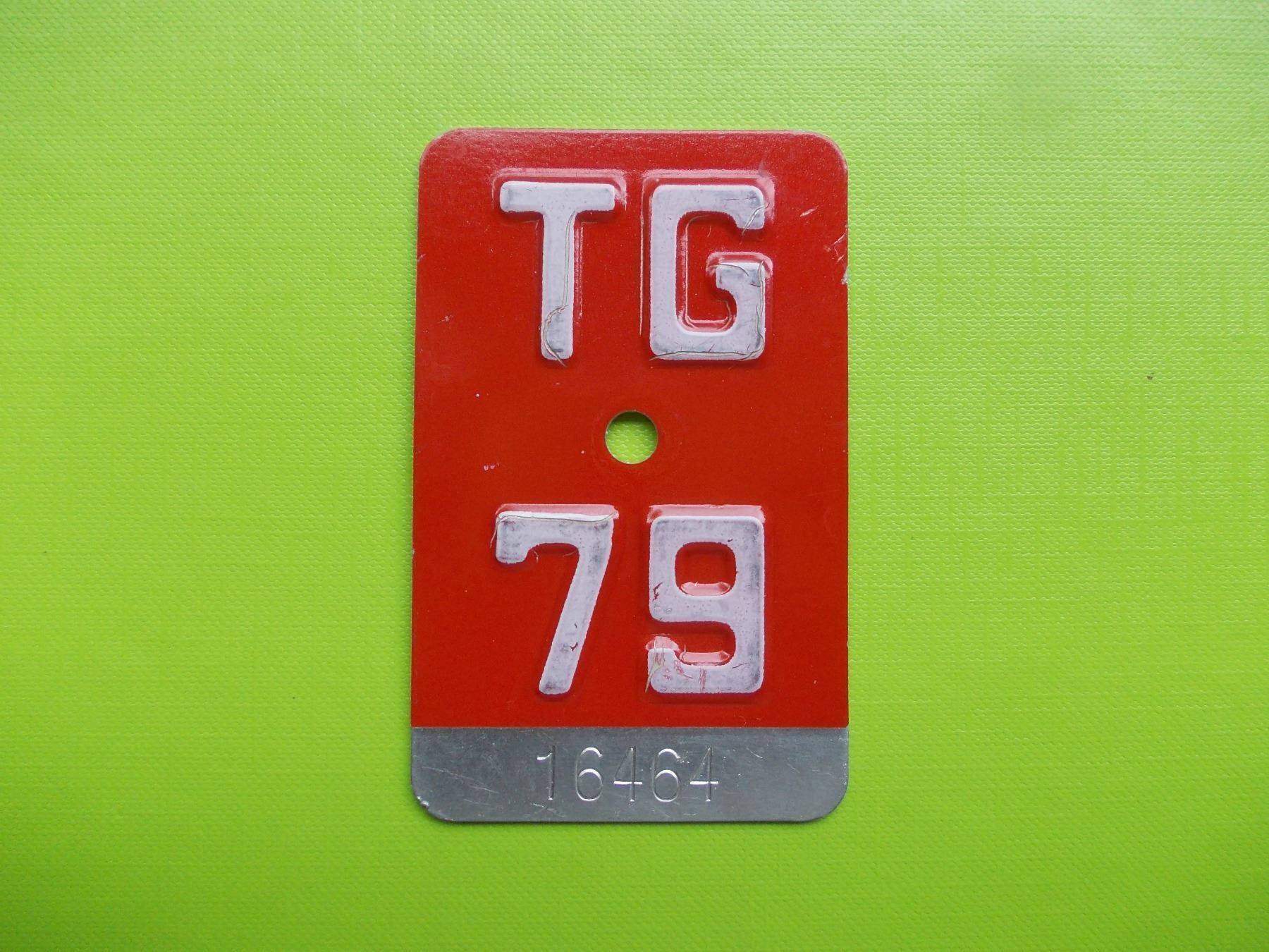 Schilder: Velonummer / Fahrradnummer TG 79 – Gebraucht aus Gsteigwiler von HORMIGA21