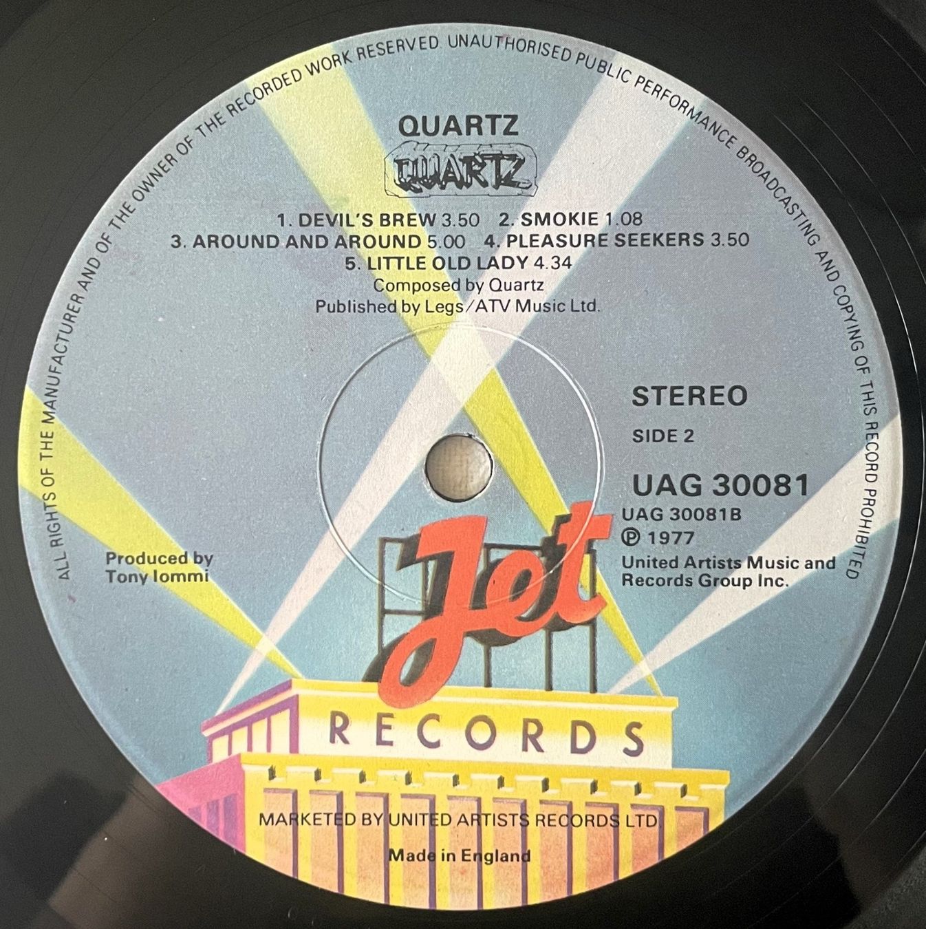 Dischi in vinile: Quartz - Quartz - LP - 1977 - OIS - First Press - Jet Record – Usato da Uster venduto da Zardodel 5
