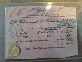 Strubelbrief / Streifband 25G mit Attest SG - Andelfingen