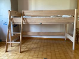 Hochbett Buche Leiter links guter Zustand