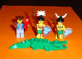 Lego Piraten/Insulaner/3 Minifiguren, Alligator, Papagei etc