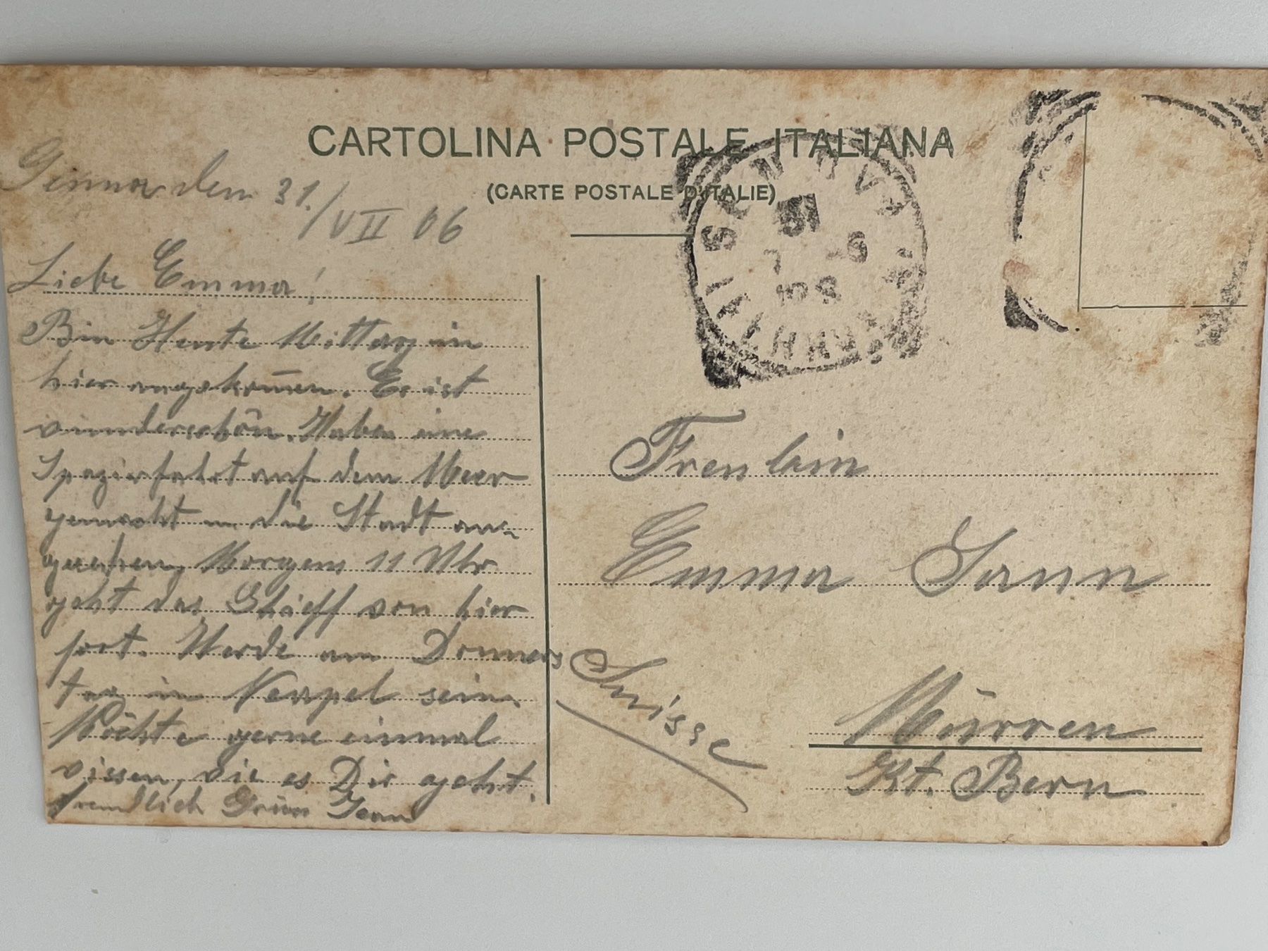 Cartoline postali: Alte Ansichtskarte Genua Panorama 1906 – Usato da Stäfa venduto da riccardinho 1