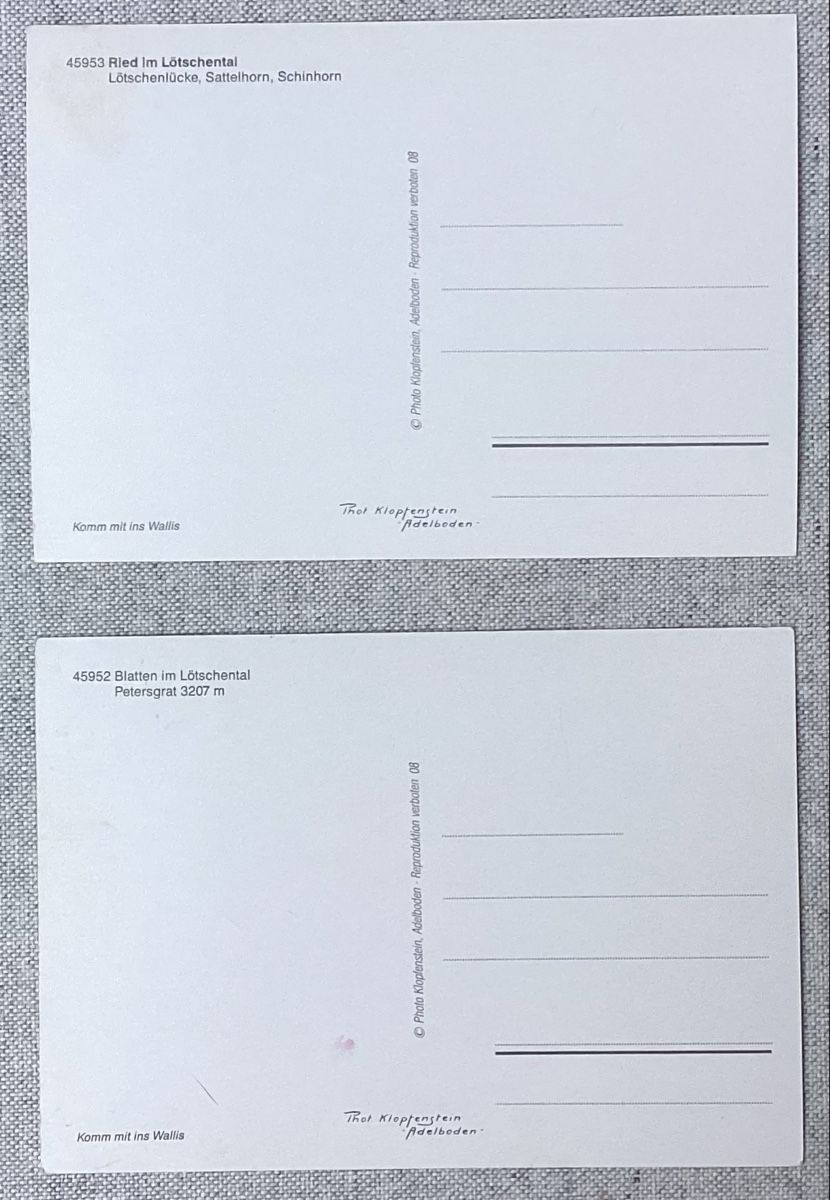 Cartoline postali:  Lötschental, Ried und Blatten  – Usato da Reinach BL venduto da Linda013 1